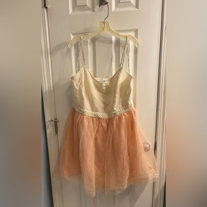 NWT Peach Tulle Beaded Dress